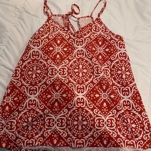 Red boho print tank